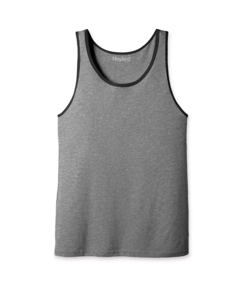 Clearance Nayked Apparel Men'S Ridiculously Soft Two-Tone Lightweight Tank Top