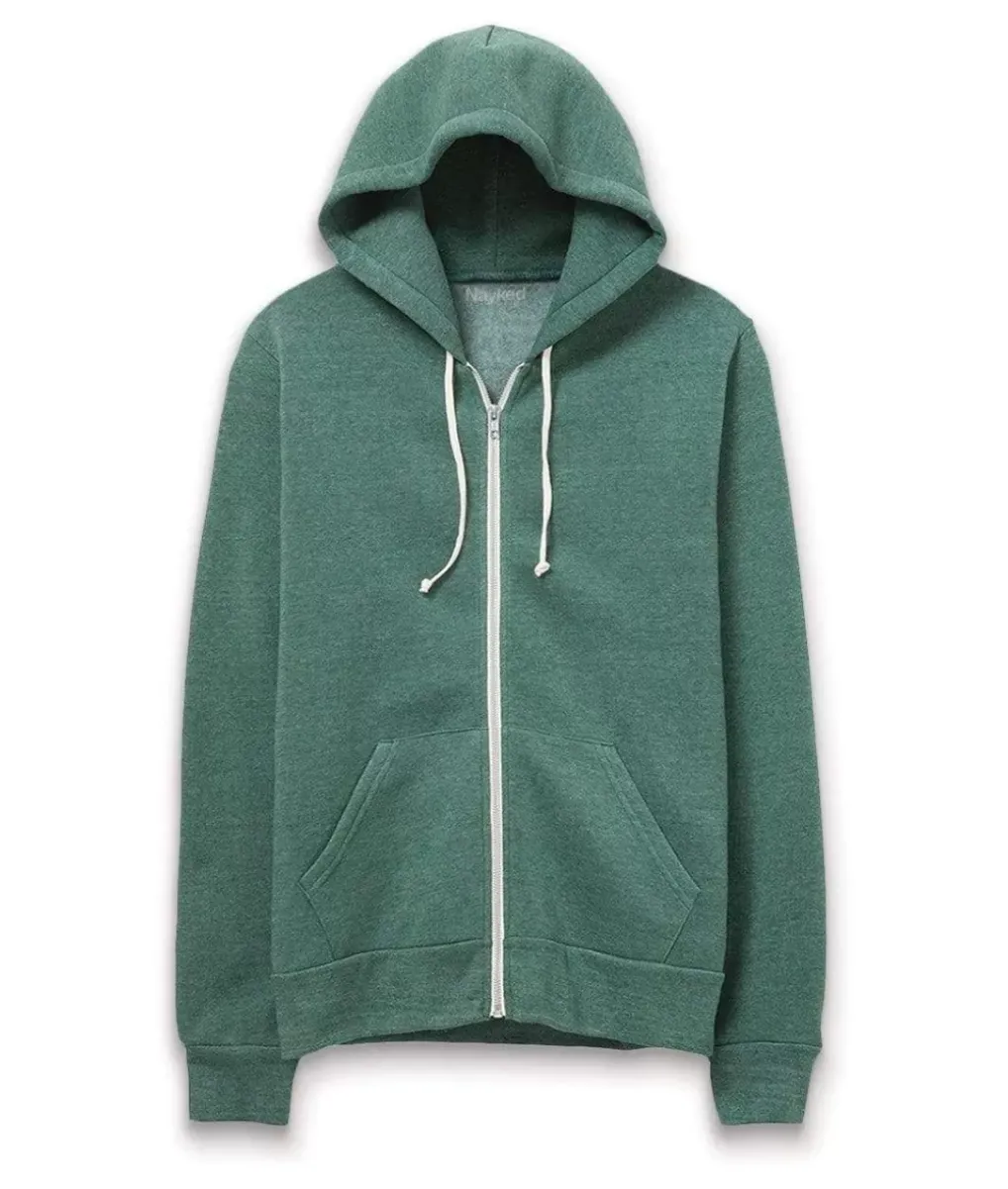 New Nayked Apparel Men'S Ridiculously Soft Vintage Recycled Fleece Full-Zip Hoodie