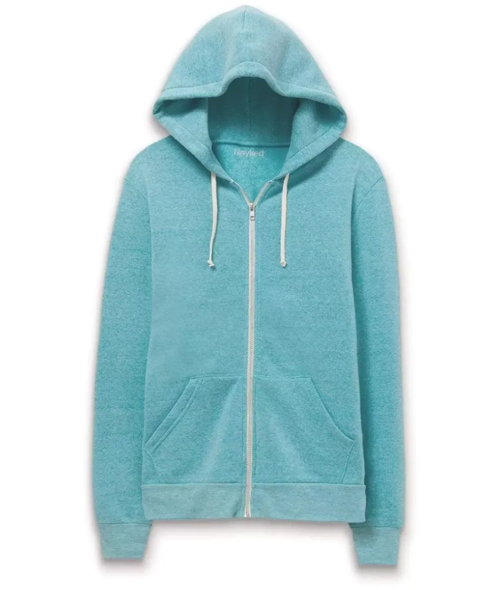 New Nayked Apparel Men'S Ridiculously Soft Vintage Recycled Fleece Full-Zip Hoodie