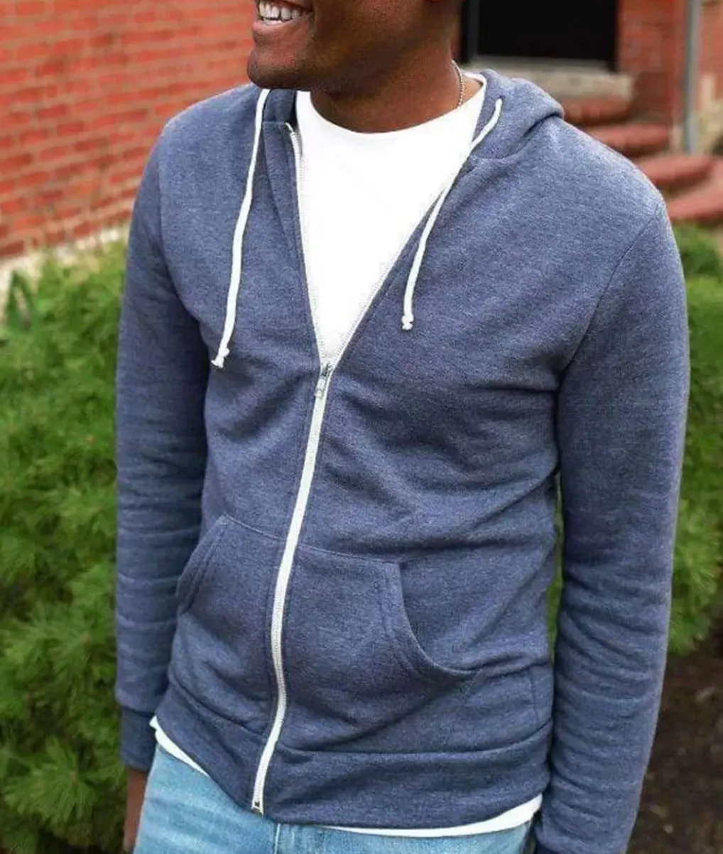 Hot Nayked Apparel Men'S Ridiculously Soft Vintage Recycled Fleece Full-Zip Hoodie