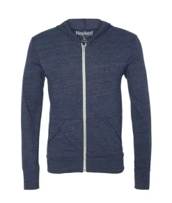 Best Nayked Apparel Men'S Ridiculously Soft Vintage Recycled Full-Zip Hooded T-Shirt