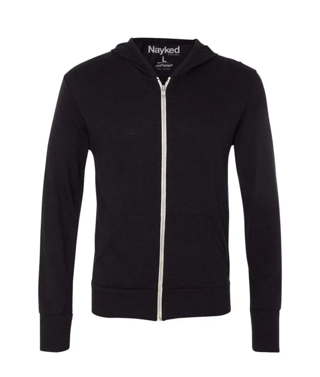 Sale Nayked Apparel Men'S Ridiculously Soft Vintage Recycled Full-Zip Hooded T-Shirt