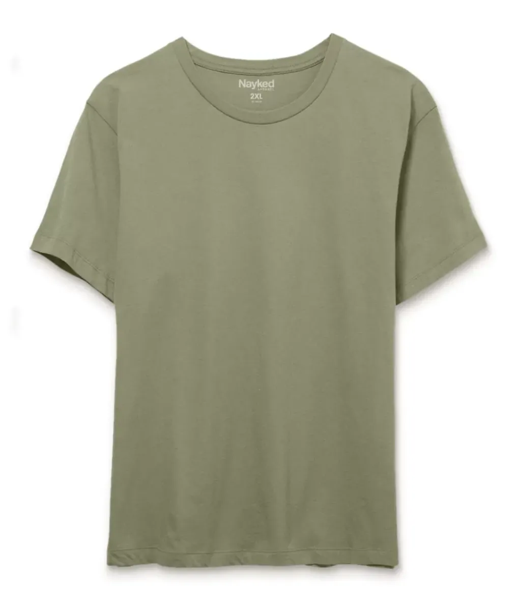 Discount Nayked Apparel Men'S Soft Garment Washed Big 100% Cotton Short Sleeve T-Shirt