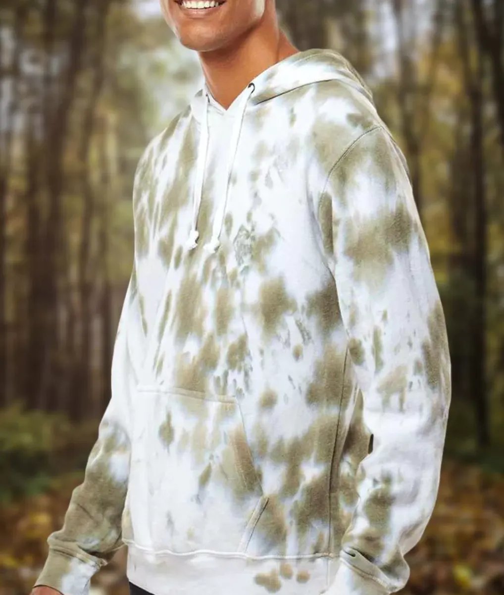 Best Nayked Apparel Men'S Soft Washed Tie Dye Fleece Hoodie