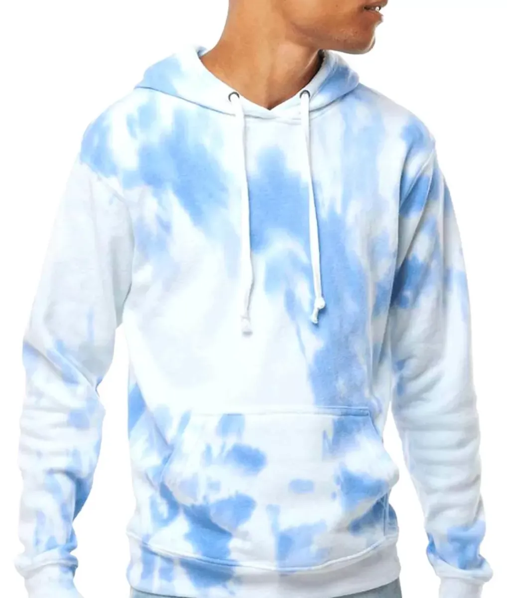 Best Nayked Apparel Men'S Soft Washed Tie Dye Fleece Hoodie