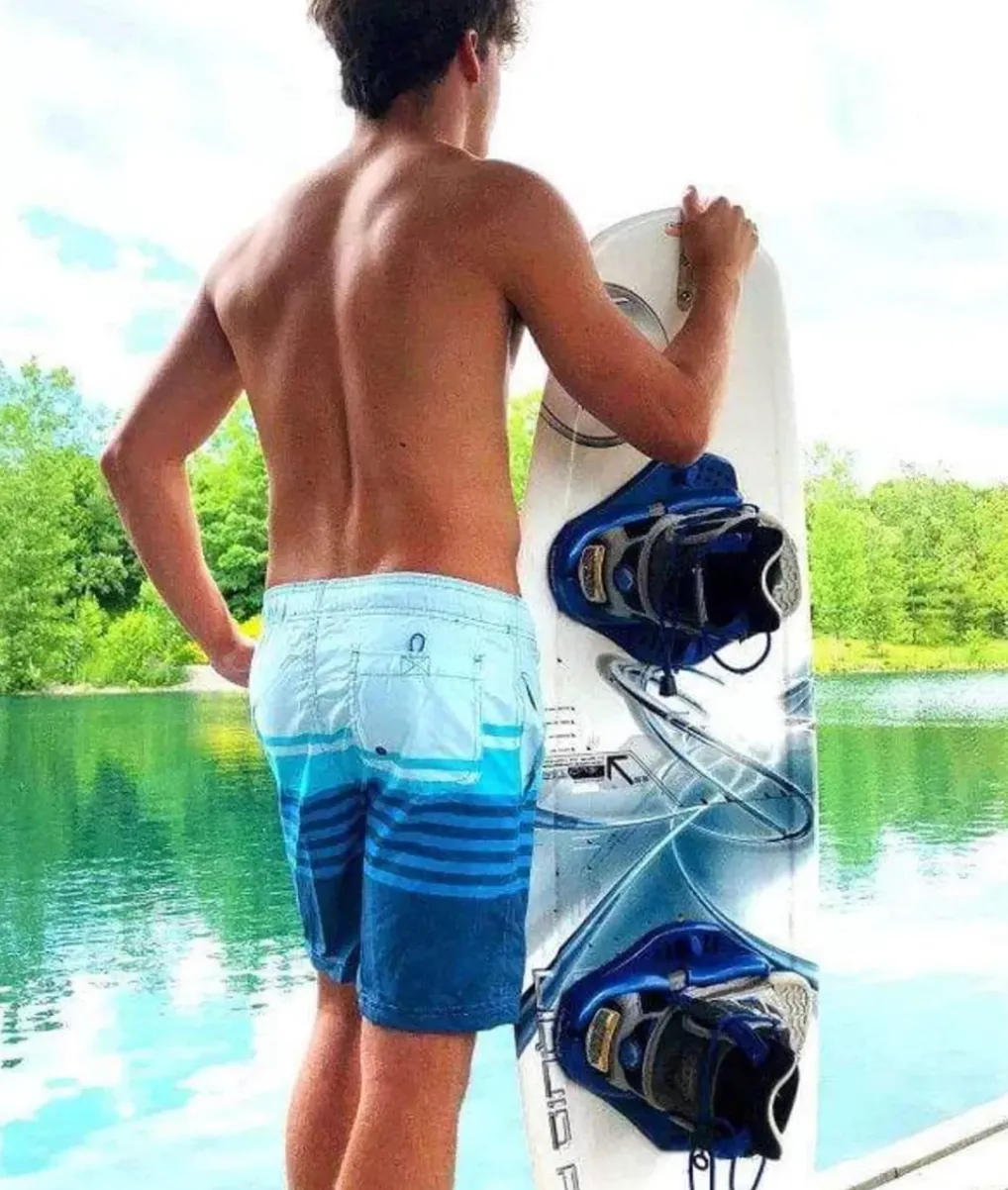 Discount Nayked Apparel Men'S Stripe Volley Swim Short/Discontinued