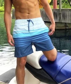 Hot Nayked Apparel Men'S Stripe Volley Swim Short/Discontinued