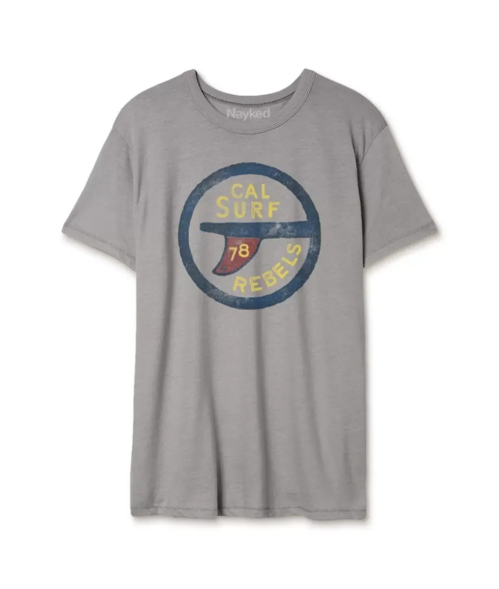 Clearance Nayked Apparel Men'S Vintage Graphic Crew Neck T-Shirt | Surf Rebels