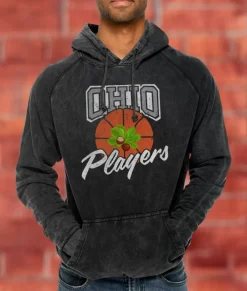 Online Nayked Apparel Men'S Vintage Raglan Graphic Hoodie | Ohio Players (Buckeye Leaf) Vintage Black
