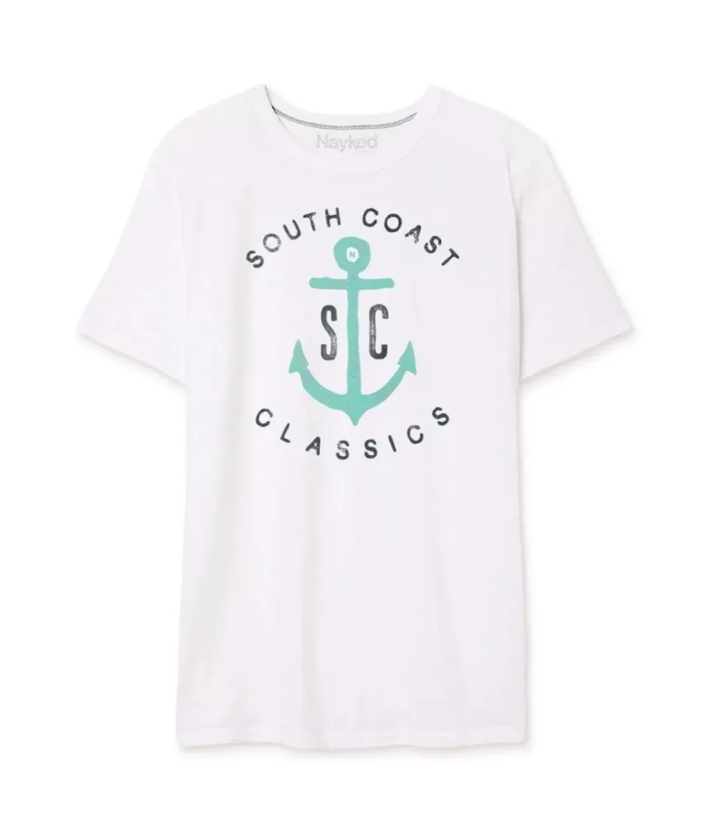 Sale Nayked Apparel Men'S Vintage Soft Cotton Poly Graphic T-Shirt | Sc Anchor