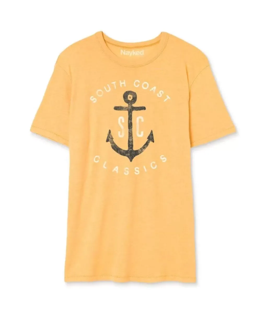 Sale Nayked Apparel Men'S Vintage Soft Cotton Poly Graphic T-Shirt | Sc Anchor