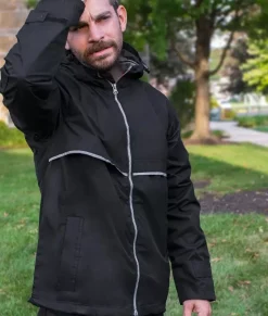 Clearance Nayked Apparel Men'S Water-Resistant Tech Jacket/Discontinued Black