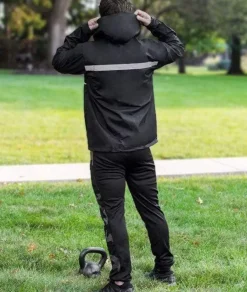 Clearance Nayked Apparel Men'S Water-Resistant Tech Jacket/Discontinued Black