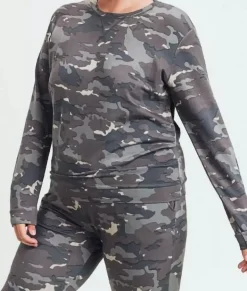 Online Nayked Apparel Real Women'S Plus Earth Print Pullover/Discontinued Camo
