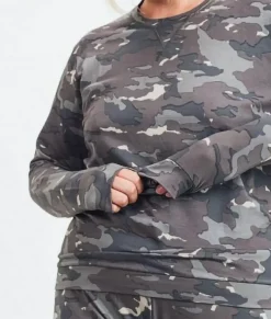 Online Nayked Apparel Real Women'S Plus Earth Print Pullover/Discontinued Camo