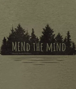 New Nayked Apparel Ridiculously Soft Crew Neck Graphic T-Shirt | Mend The Mind-Treeline And Lake Graphic