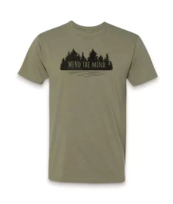 New Nayked Apparel Ridiculously Soft Crew Neck Graphic T-Shirt | Mend The Mind-Treeline And Lake Graphic