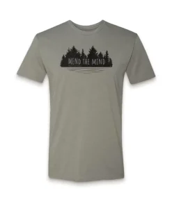New Nayked Apparel Ridiculously Soft Crew Neck Graphic T-Shirt | Mend The Mind-Treeline And Lake Graphic