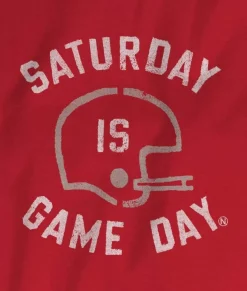 Best Nayked Apparel Ridiculously Soft Saturday Is Game Day Graphic Short Sleeve Crew Neck T-Shirt