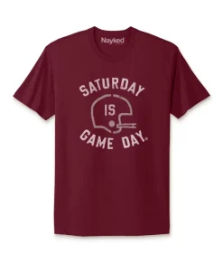Best Nayked Apparel Ridiculously Soft Saturday Is Game Day Graphic Short Sleeve Crew Neck T-Shirt