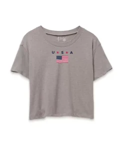 Clearance Nayked Apparel Ridiculously Soft Women'S Cropped Flag Tee