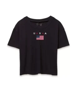 Sale Nayked Apparel Ridiculously Soft Women'S Cropped Flag Tee