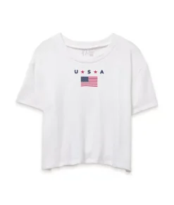 Sale Nayked Apparel Ridiculously Soft Women'S Cropped Flag Tee