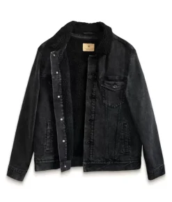 Best Nayked Apparel Unisex Soft Sherpa Lined Vintage Denim Jacket