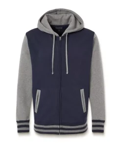 Sale Nayked Apparel Varsity Full-Zip Hooded Fleece Jacket
