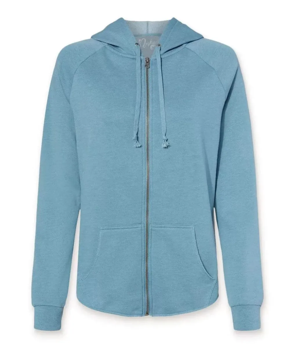 Best Nayked Apparel Women'S California Wave Wash Full-Zip Hoodie