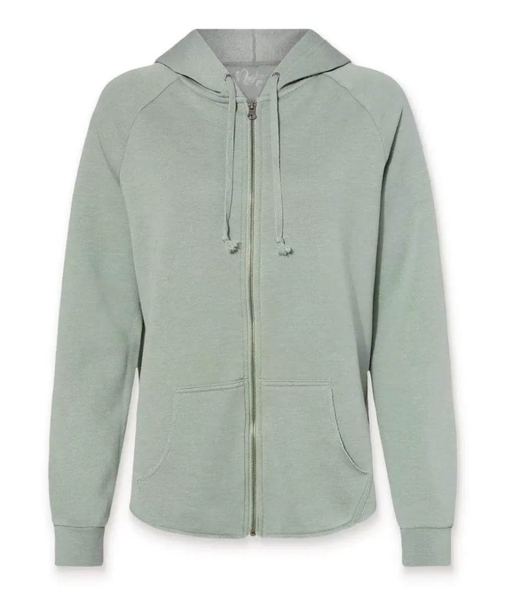 Best Nayked Apparel Women'S California Wave Wash Full-Zip Hoodie