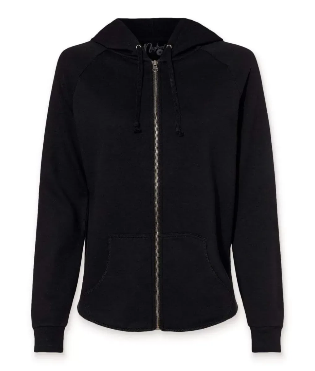 Clearance Nayked Apparel Women'S California Wave Wash Full-Zip Hoodie