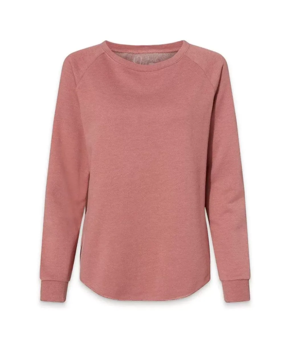 Best Nayked Apparel Women'S California Wave Wash Crewneck Sweatshirt