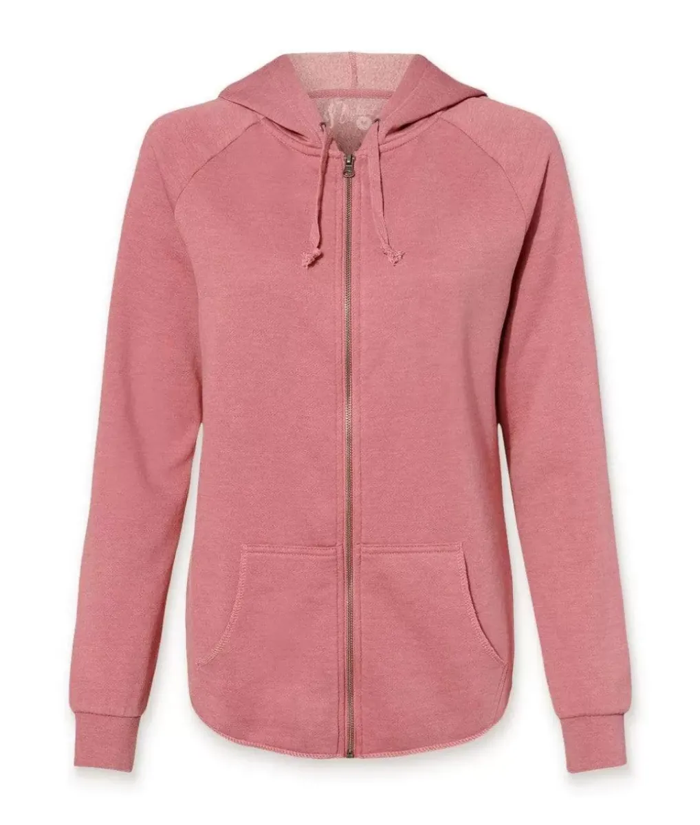 Hot Nayked Apparel Women'S California Wave Wash Full-Zip Hoodie