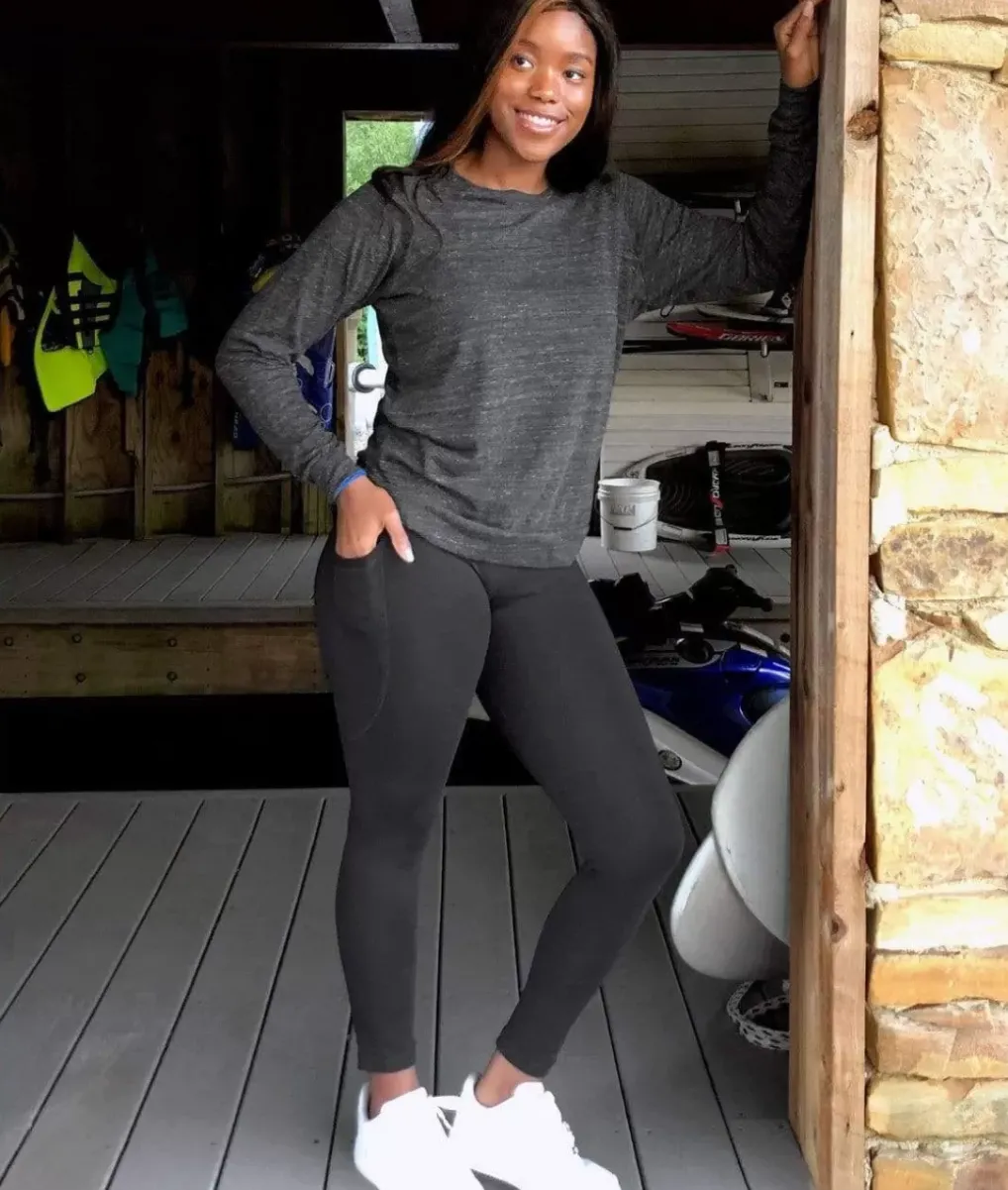 Sale Nayked Apparel Women'S High Waist Pocketed Athleisure Leggings Black