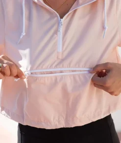 Best Nayked Apparel Women'S Lightweight Pullover Cropped Windbreaker