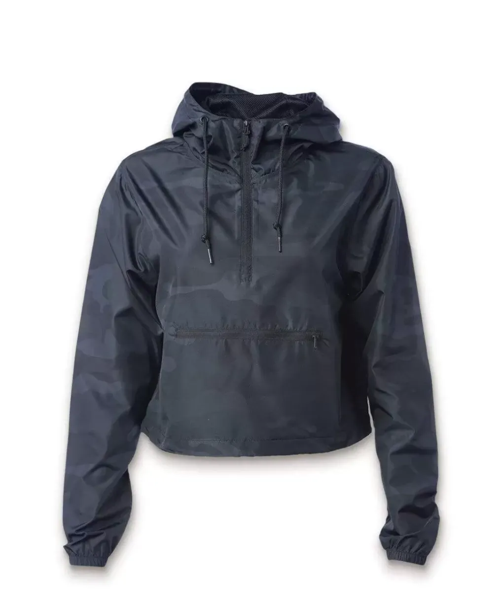 Best Nayked Apparel Women'S Lightweight Pullover Cropped Windbreaker