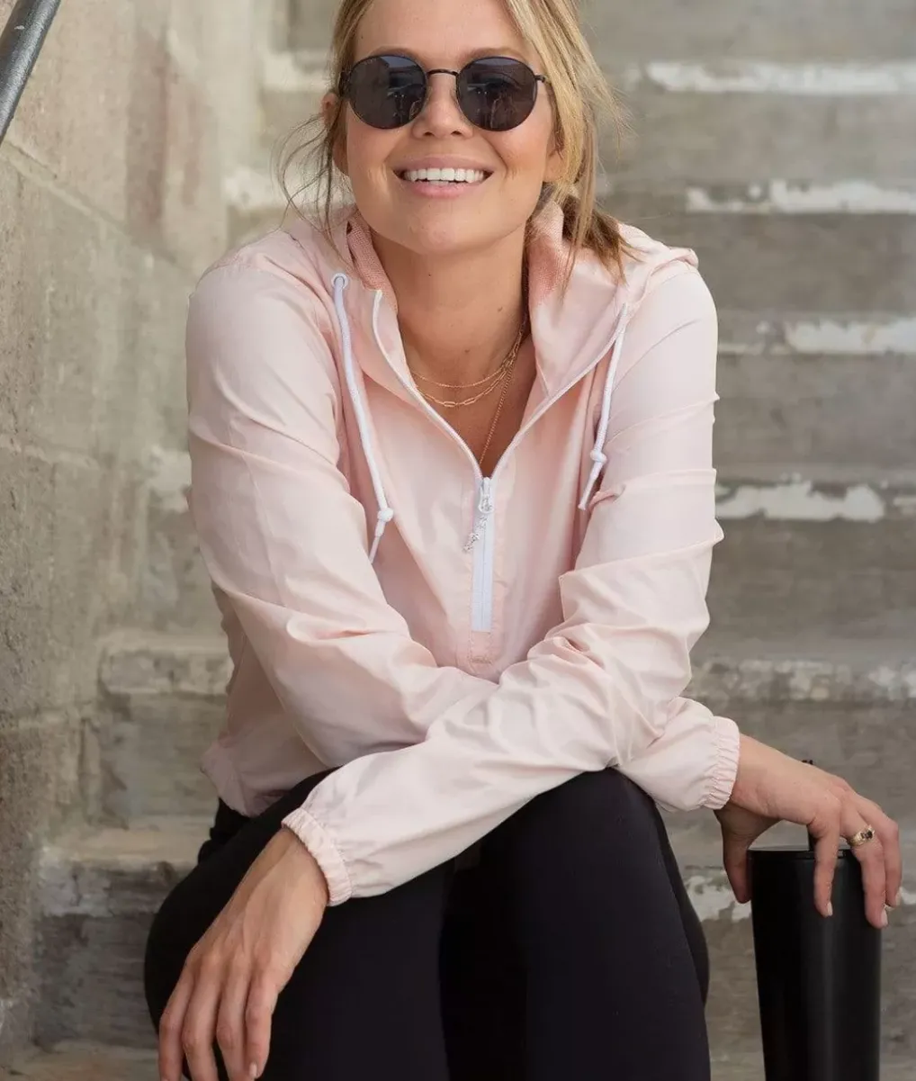 Fashion Nayked Apparel Women'S Lightweight Pullover Cropped Windbreaker