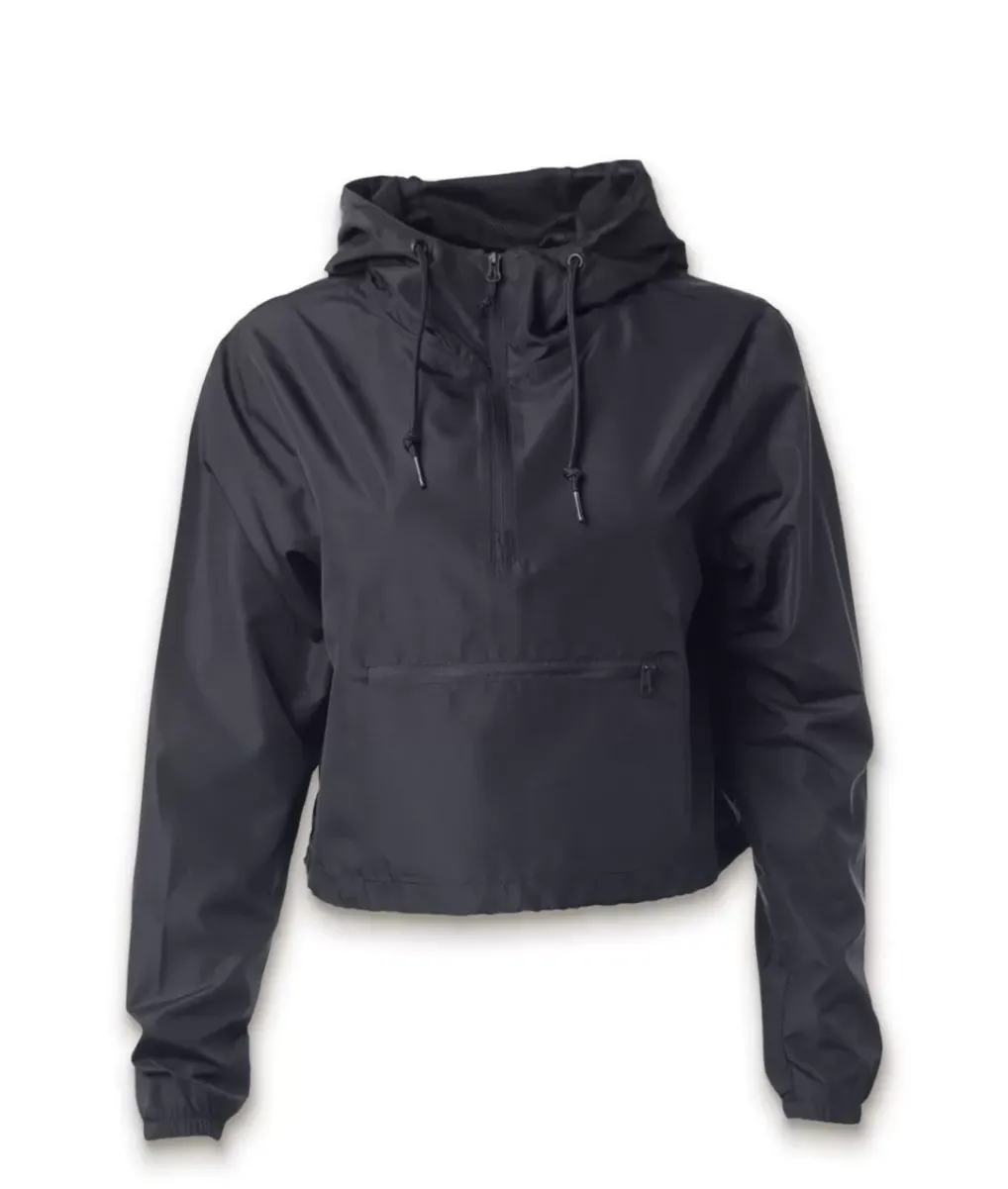 Fashion Nayked Apparel Women'S Lightweight Pullover Cropped Windbreaker