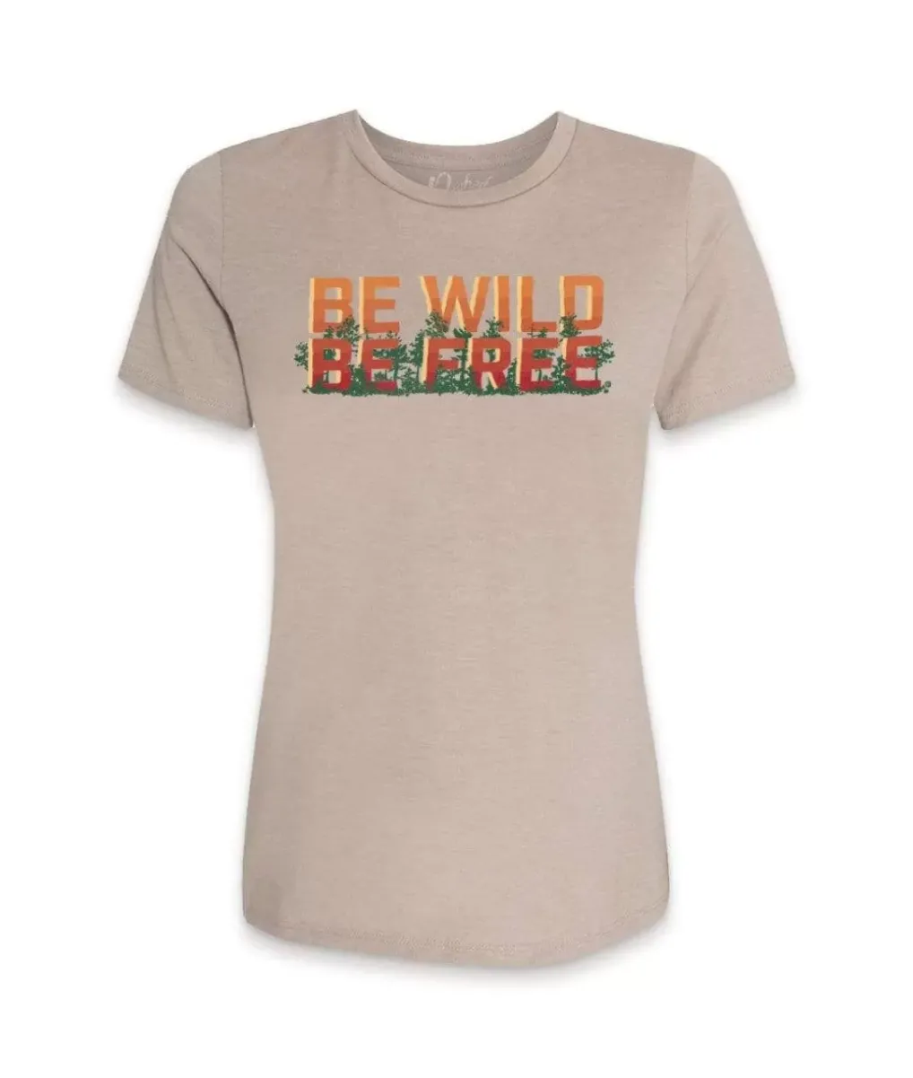 Outlet Nayked Apparel Women'S Ridiculously Soft Midweight Graphic Tee | Be Wild, Be Free