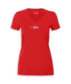 New Nayked Apparel Women'S Ridiculously Soft Deep V Graphic Tee | His Red