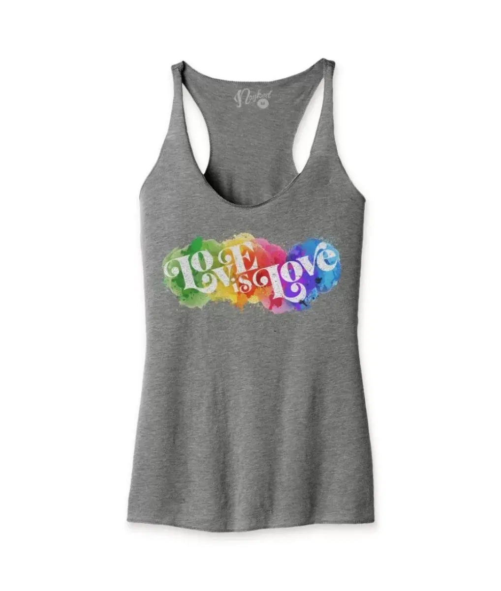 Hot Nayked Apparel Women'S Ridiculously Soft Lightweight Graphic Racerback Tank | Love Is Love