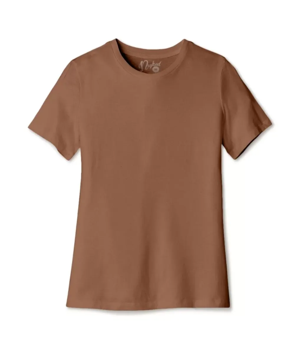 Fashion Nayked Apparel Women'S Ridiculously Soft Relaxed Fit 100% Cotton T-Shirt | New Arrival Colors
