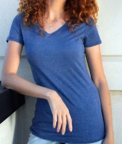 New Nayked Apparel Women'S Ridiculously Soft Vintage Wash V-Neck Short Sleeve T-Shirt