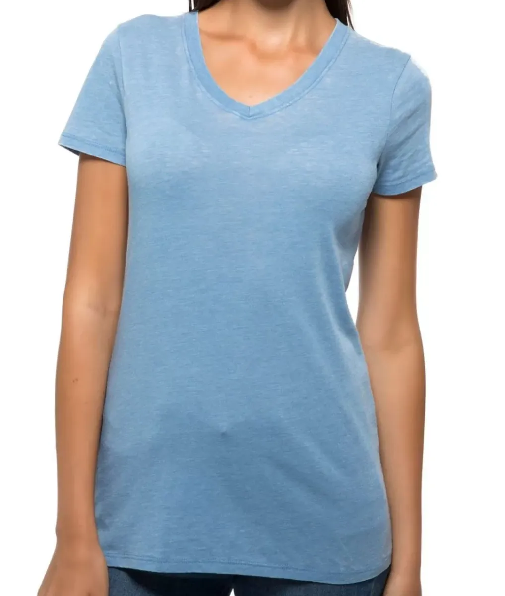 New Nayked Apparel Women'S Ridiculously Soft Vintage Wash V-Neck Short Sleeve T-Shirt