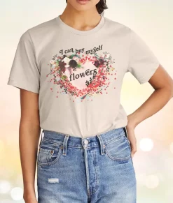 Sale Nayked Apparel Women'S Ridiculously Soft Oversized Sueded Graphic T-Shirt | I Can Buy Myself Flowers