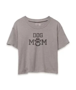 New Nayked Apparel Women'S Ridiculously Soft Vintage Crop Graphic Tee | Dog Mom