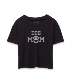 New Nayked Apparel Women'S Ridiculously Soft Vintage Crop Graphic Tee | Dog Mom