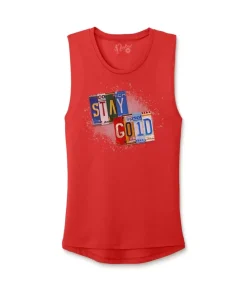Best Nayked Apparel Women'S Ridiculously Soft Festival Graphic Muscle Tank | Stay Gold
