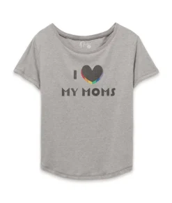 Clearance Nayked Apparel Women'S Ridiculously Soft Vintage Oversized Graphic Tee | I Love My Moms